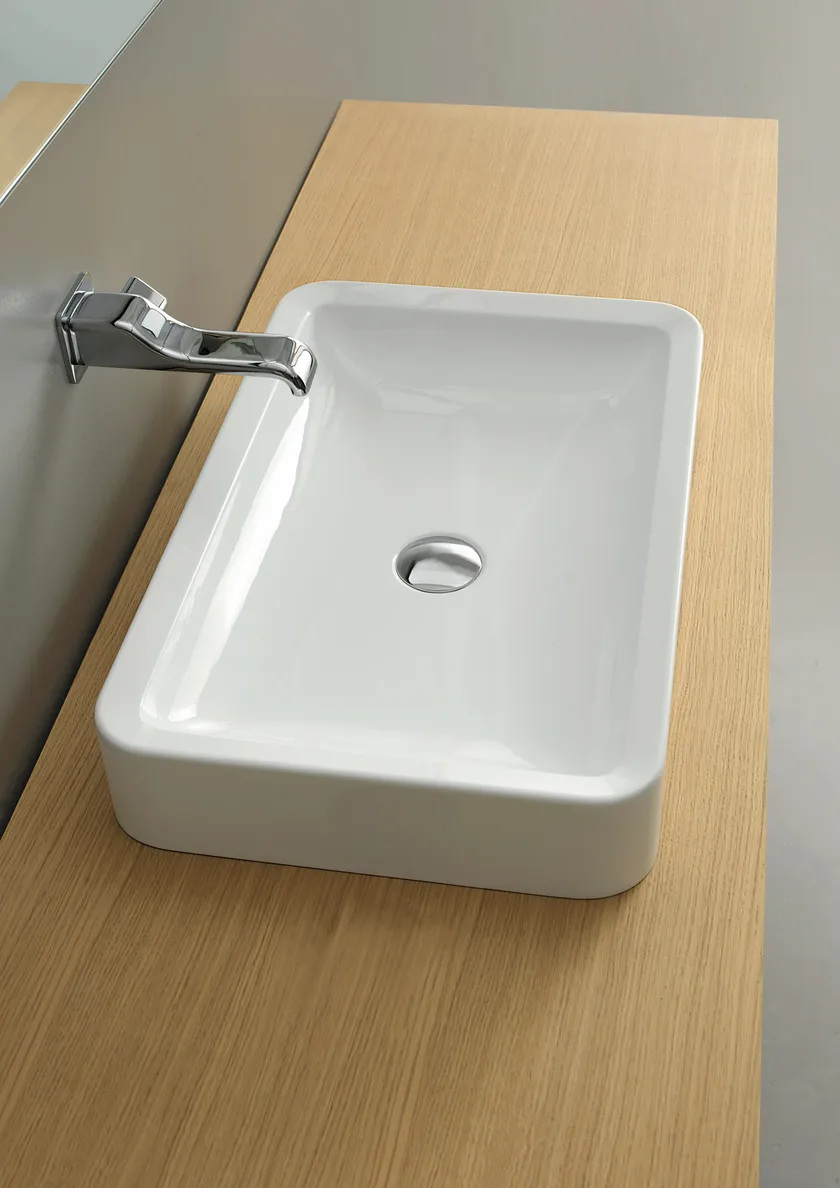 Nile 62 Countertop Rectangular Washbasin | Luxury Bathroom | Ceramica Flaminia