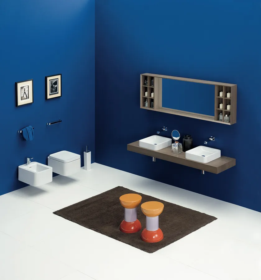 Nile 40 Countertop Square Washbasin | Luxury Bathroom | Ceramica Flaminia