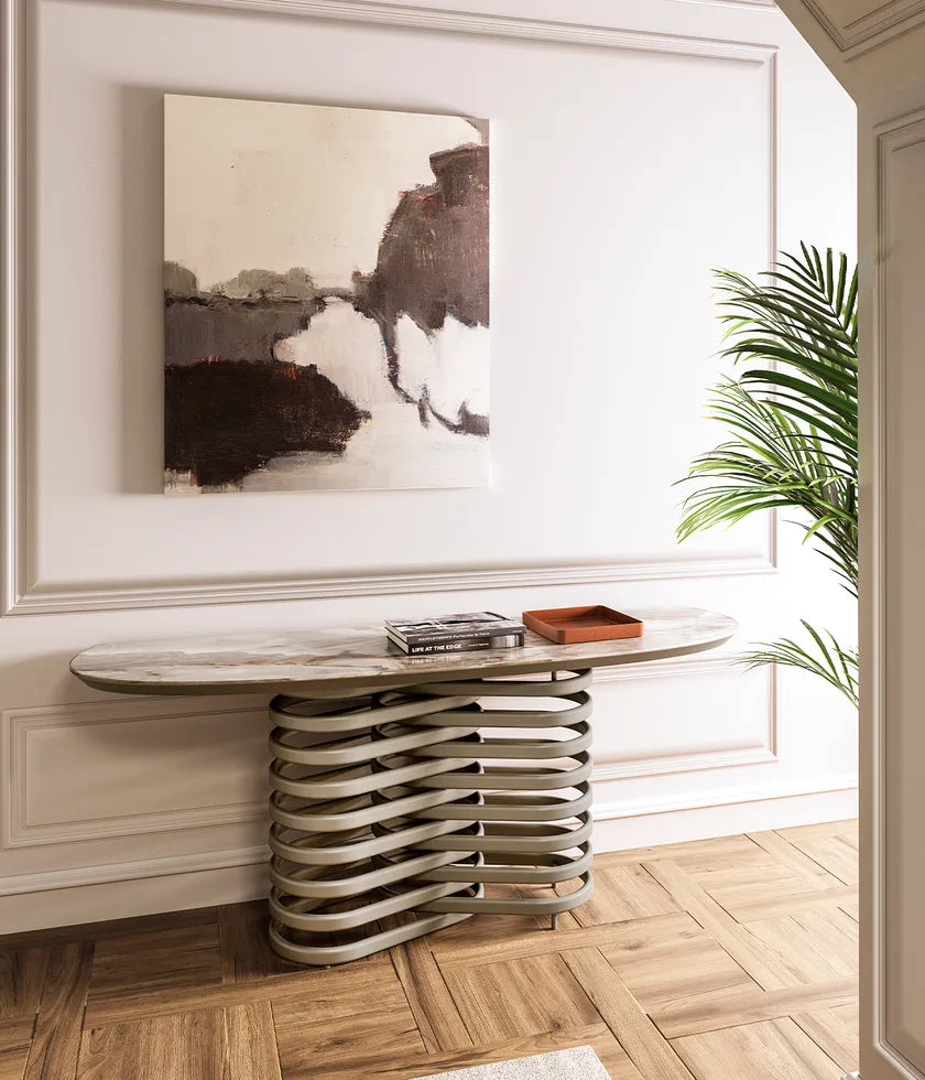 Rotolo Oval Console Table | Eforma Iconic Luxury Italian Design