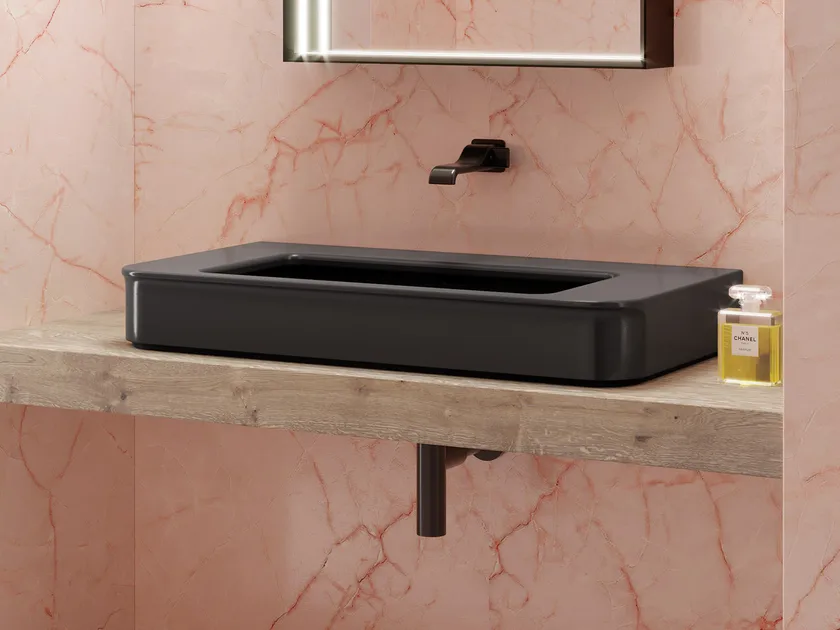Madre Countertop Rectangular Washbasin | Luxury Bathroom | Ceramica Flaminia