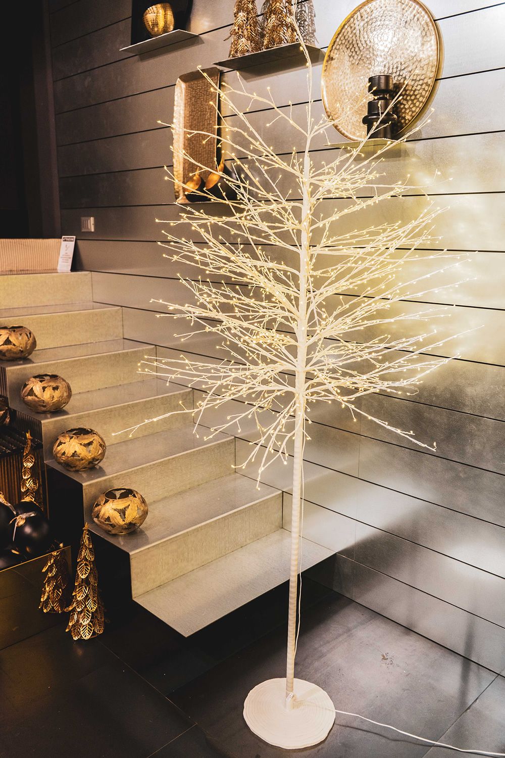 Beech Long-Trunk Christmas Tree with LED Lights | SoloLuxuryLiving