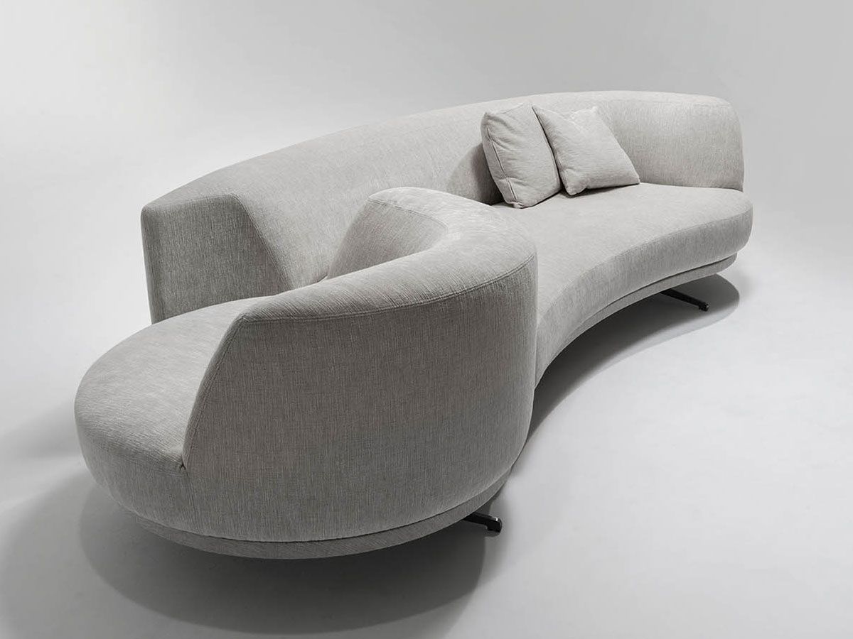 Curved Beige Sofa