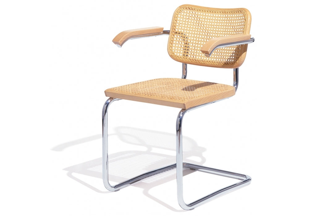 Cesca Dining Chair with Armrests by Marcel Breuer | Stile