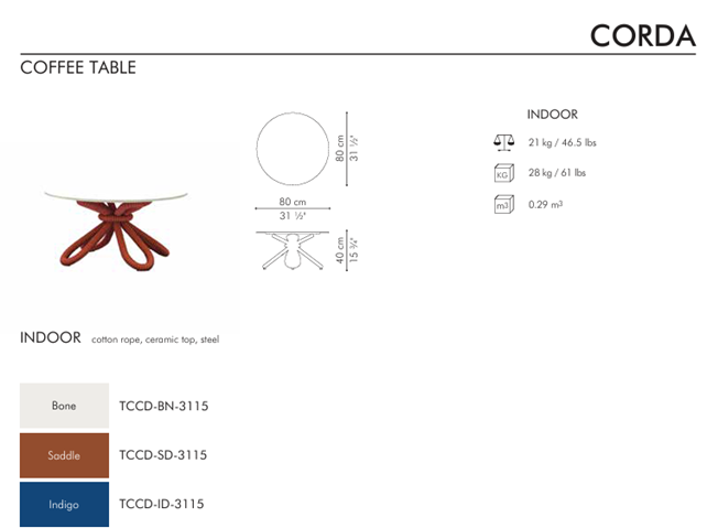 Corda Coffee Table | Corda Collection | Kenneth Cobonque