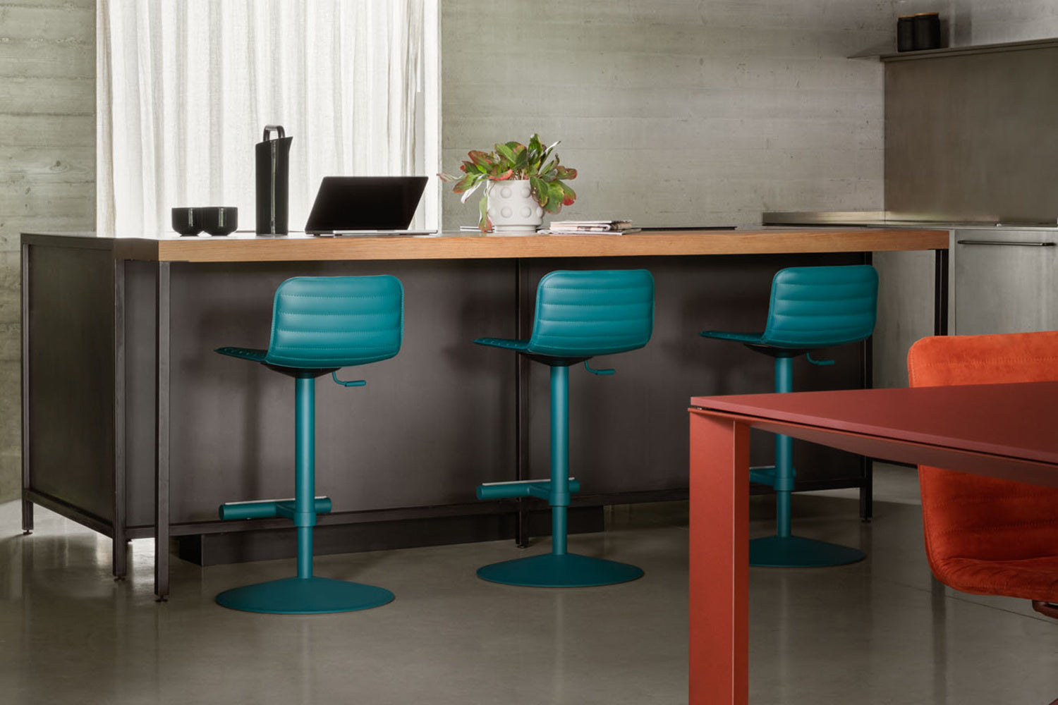 Cover Adjustable Stool SG TS by Midj Contemporary Design Made in Italy