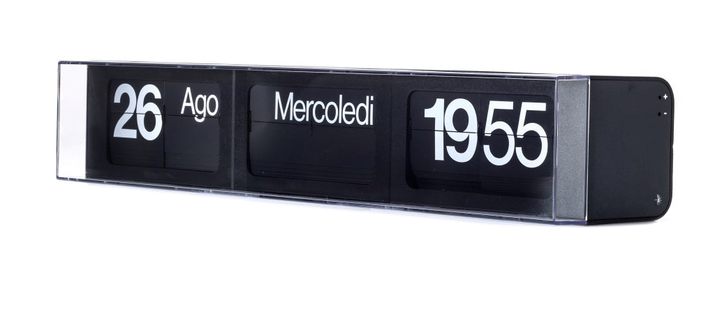 Dator 60 Iconic Horizontal Table Desk Clock | Designed by Gino Valle | Solari Lineadesign