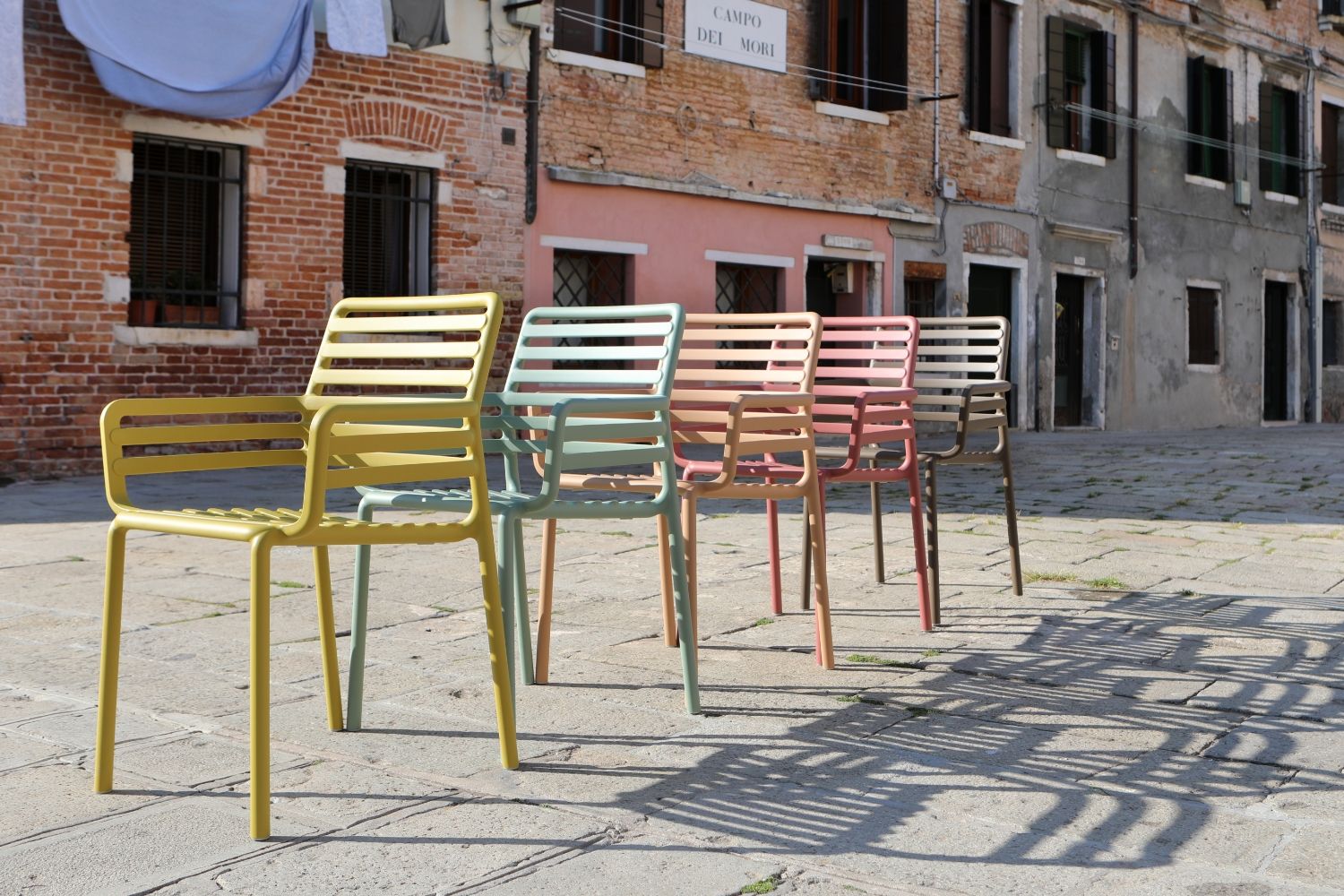 Doga Stackable Chair with Armrest  | Luxury Outdoor | Nardi