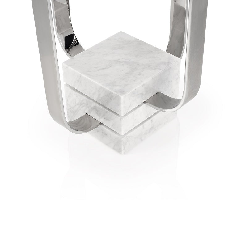 Marble base with chrome legs