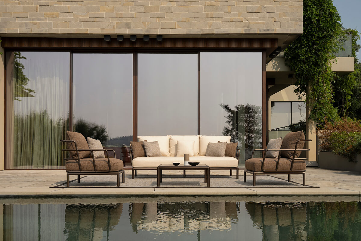 EMU Saint Martin Outdoor Sofa 3‑Seater in Steel
