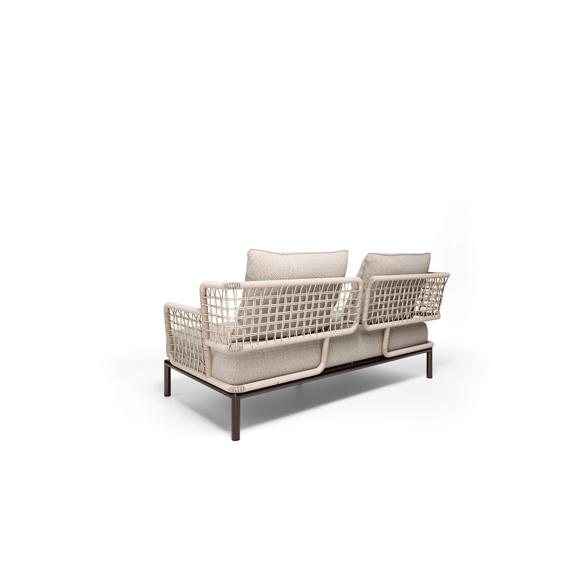 Saint Martin Steel & Wicker Weaving Outdoor Sofa by EMU