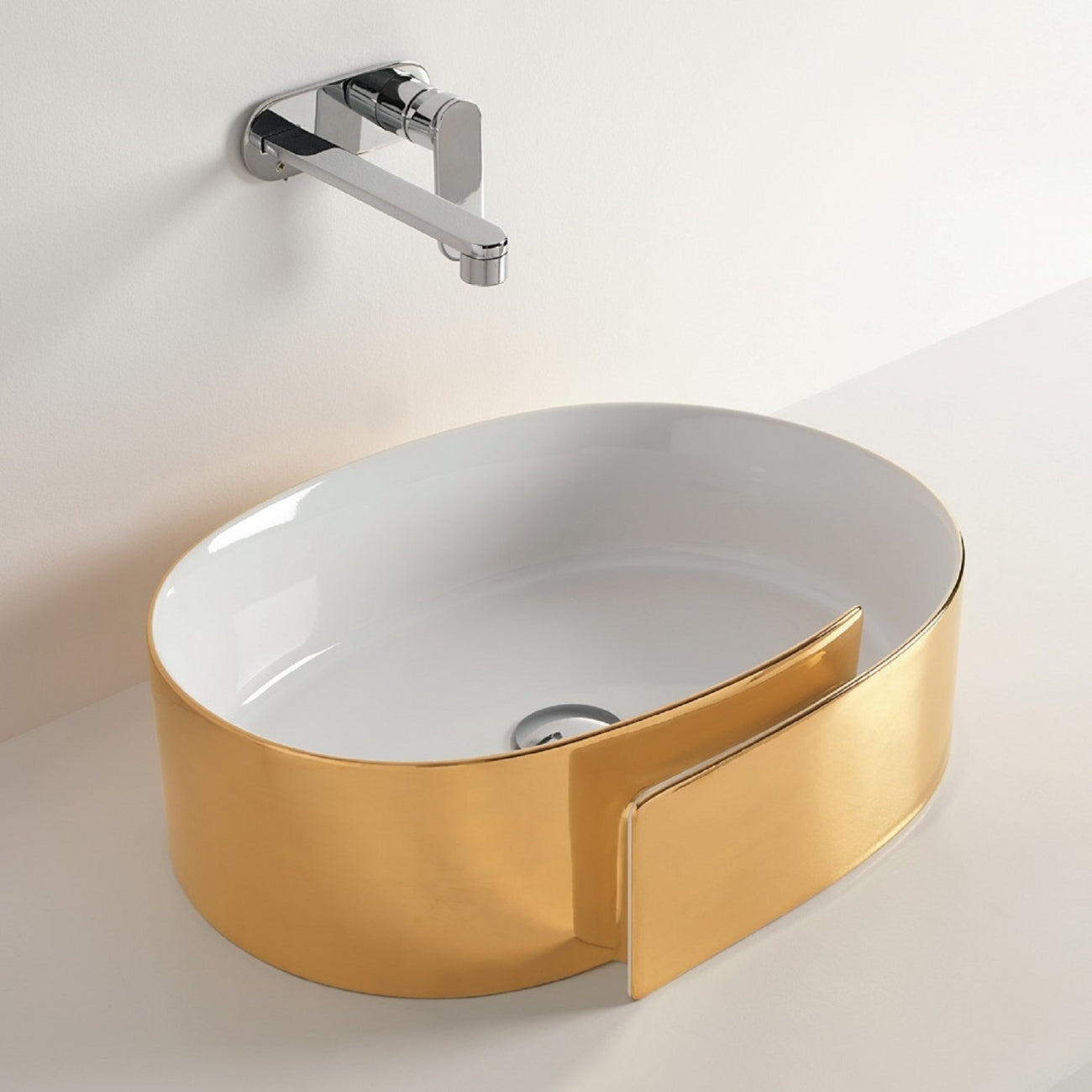 Roll 56 Countertop Oval Washbasin Ceramica Flaminia