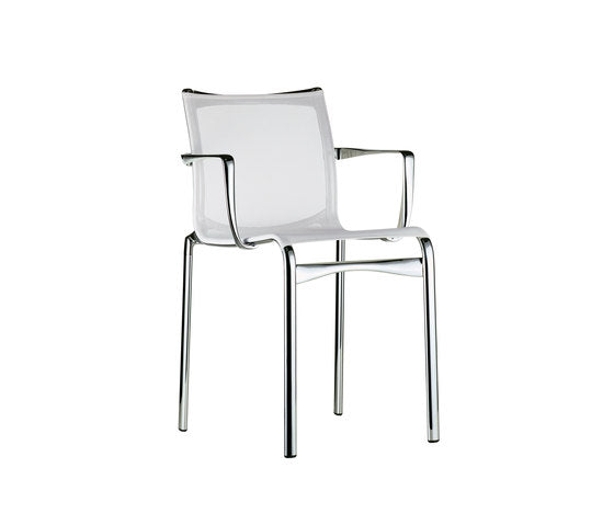 Transparent Stackable Chair With Armrests