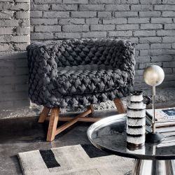 Gray 08 Dining Chair with Armrest | Luxury Furniture Gervasoni