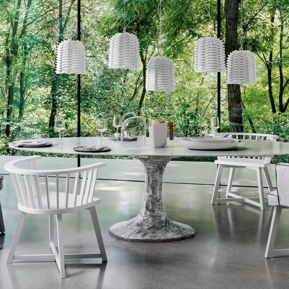 Gray 24 Dining Chair with Armrests | Gervasoni