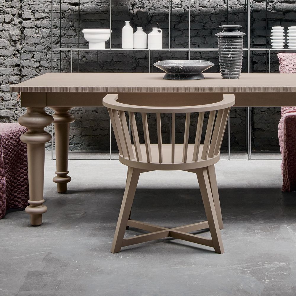 Gray 24 Dining Chair with Armrests | Gervasoni