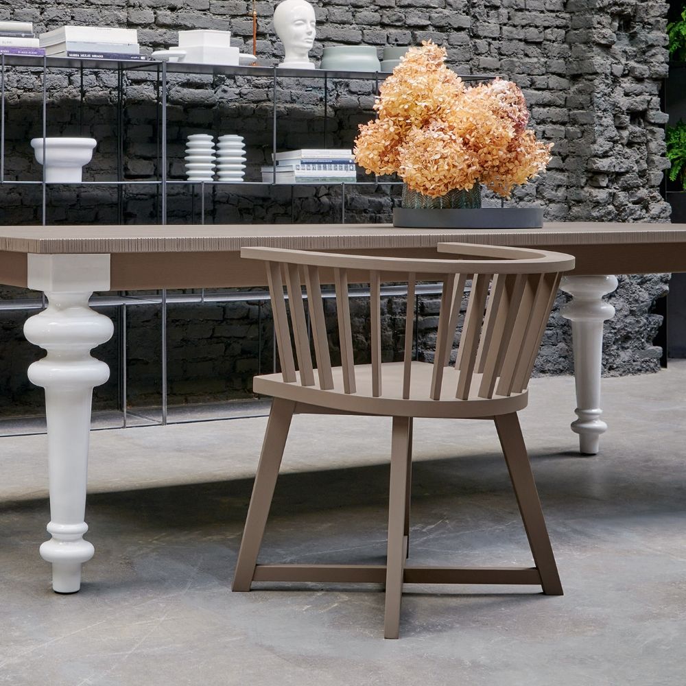 Gray 24 Dining Chair with Armrests | Gervasoni