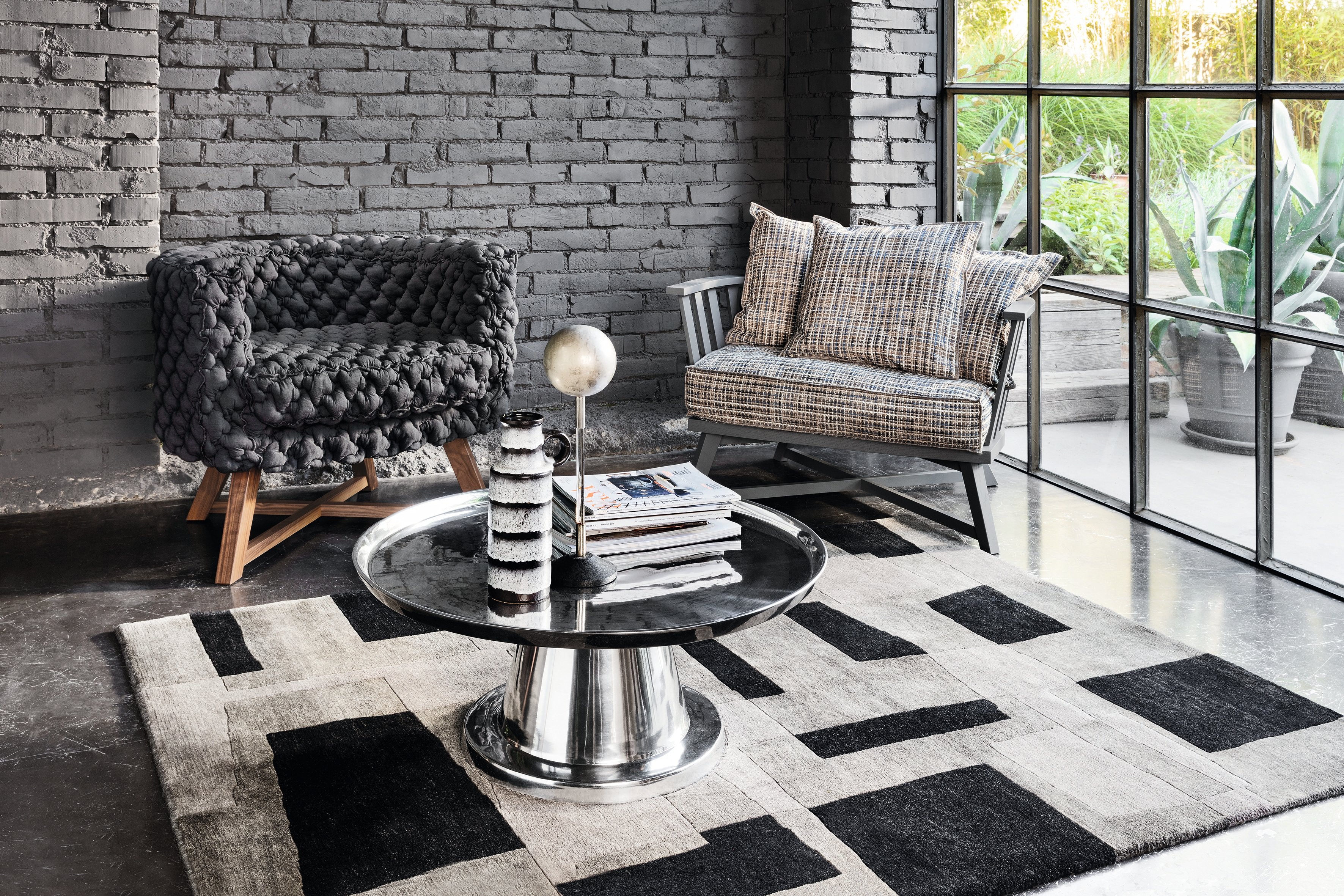 Gray 08 Dining Chair with Armrest | Luxury Furniture Gervasoni