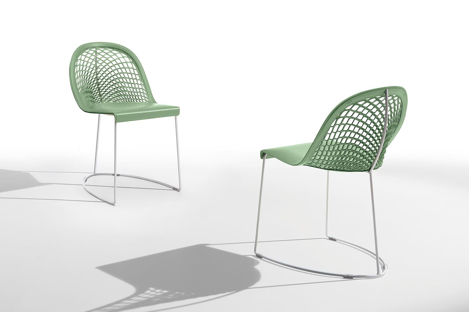 Guapa Dining Chair by Sempere for Midj Leather Mesh Design - Set of 2