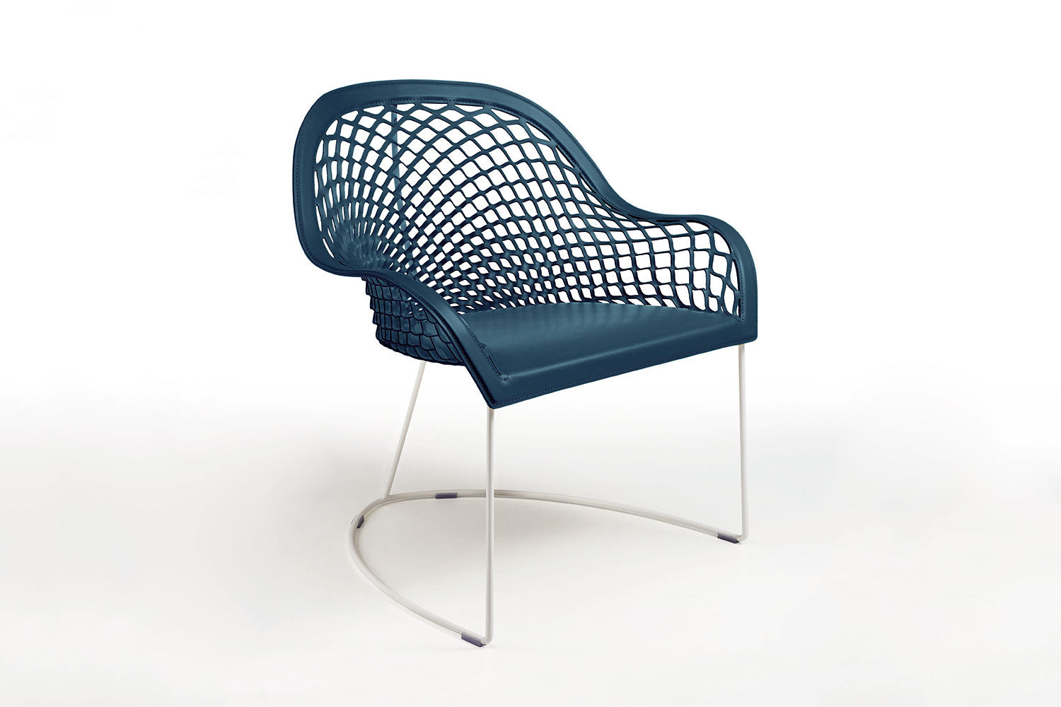 Midj Guapa Chair — Contemporary Leather Mesh Lounge Seat
