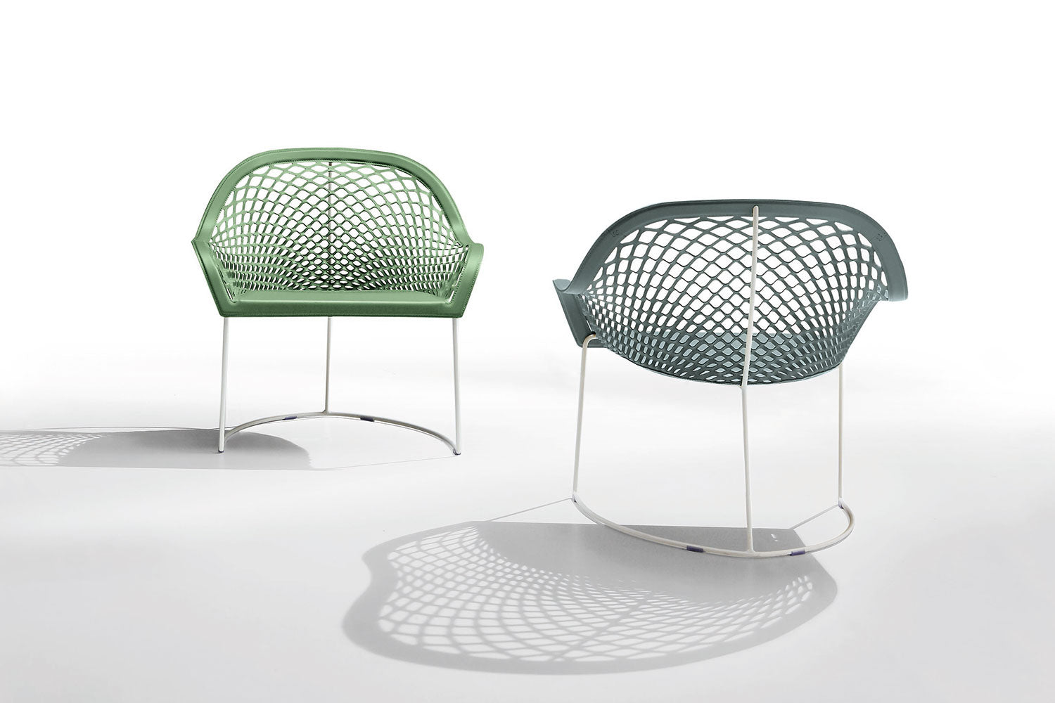 Midj Guapa Chair — Contemporary Leather Mesh Lounge Seat