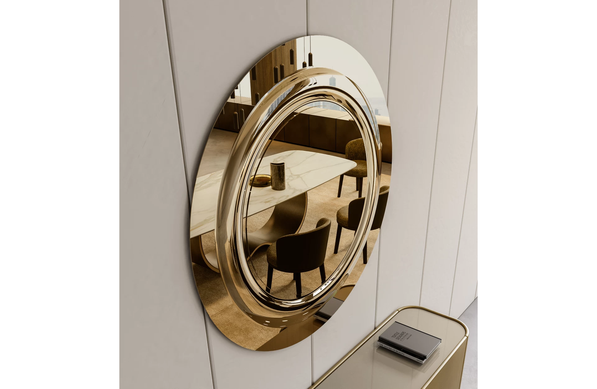 Emily Round Wall-Mounted Mirror | Eforma Iconic Luxury Italian Design