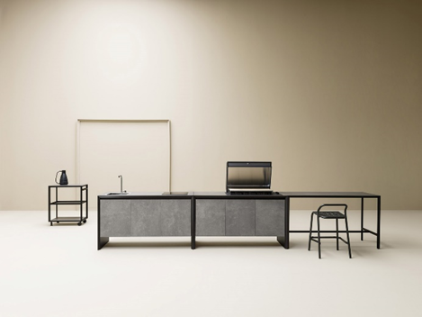 Modern Wall With Black Table And Chair