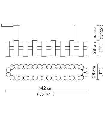 La Lollo Linear Suspension Lamp | Slamp Sculptural Design Lighting