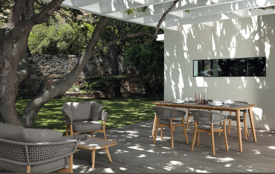 Moon Teak Dining Chair with Armrests | Luxury Talenti Outdoor Living