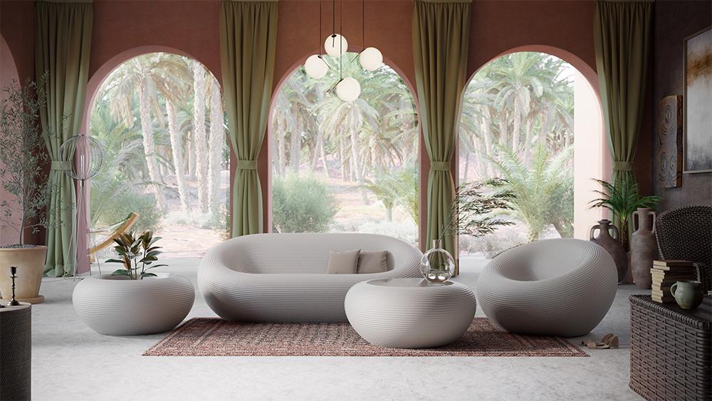 Nami Low Table color variations by Qeeboo, recyclable polyethylene Italian design