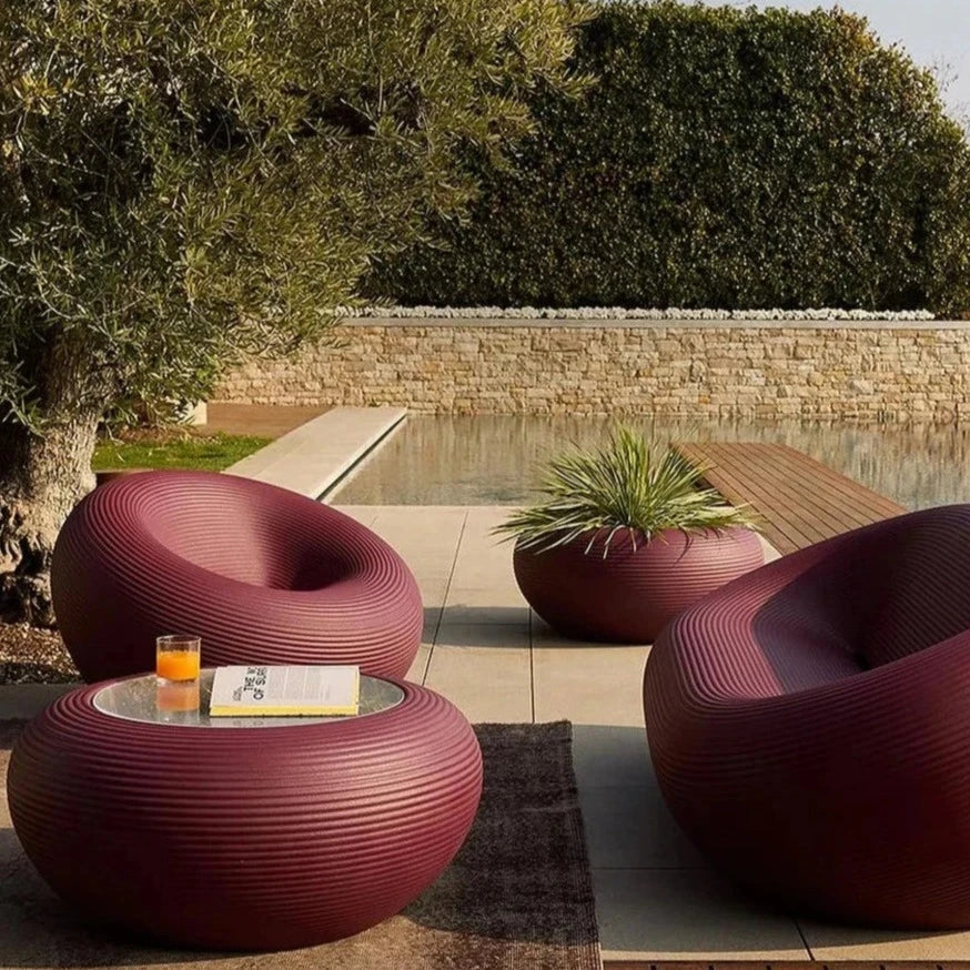 Nami Planter by Qeeboo in outdoor terrace setting, sculptural Italian planter design