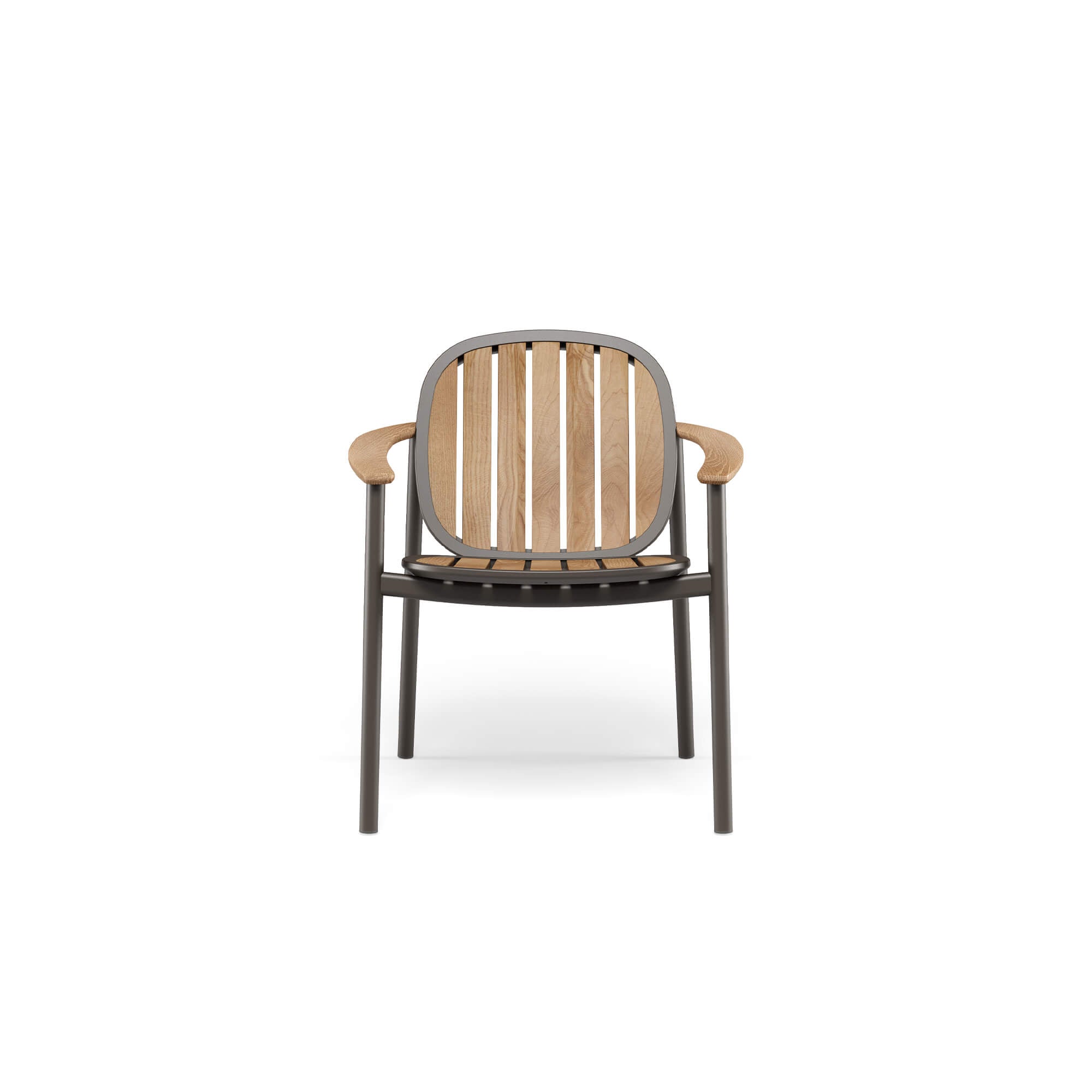 Twins Stackable Alu-Teak Chair with Armrests  | Set of 2 | EMU