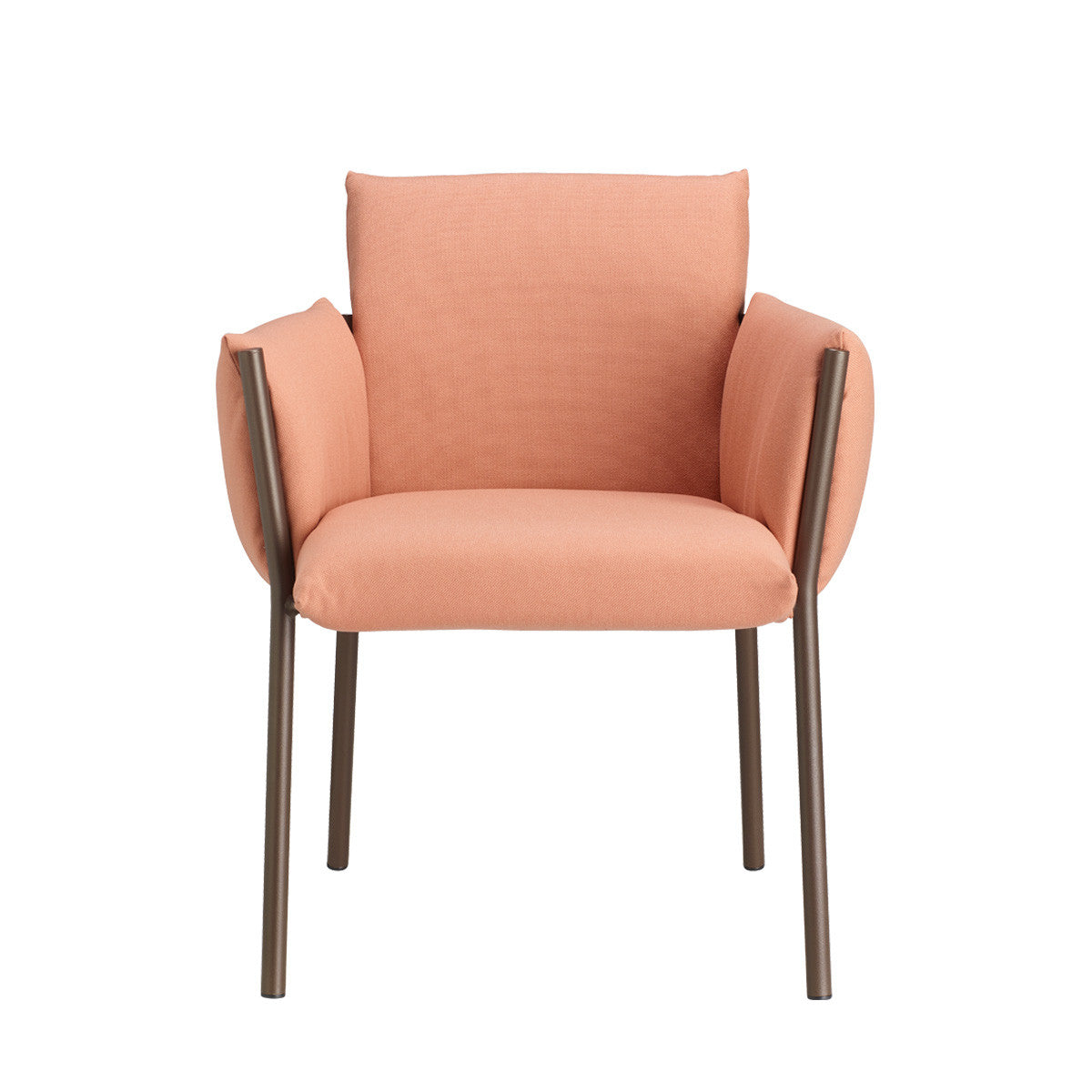 Modern upholstered armchair with metal legs