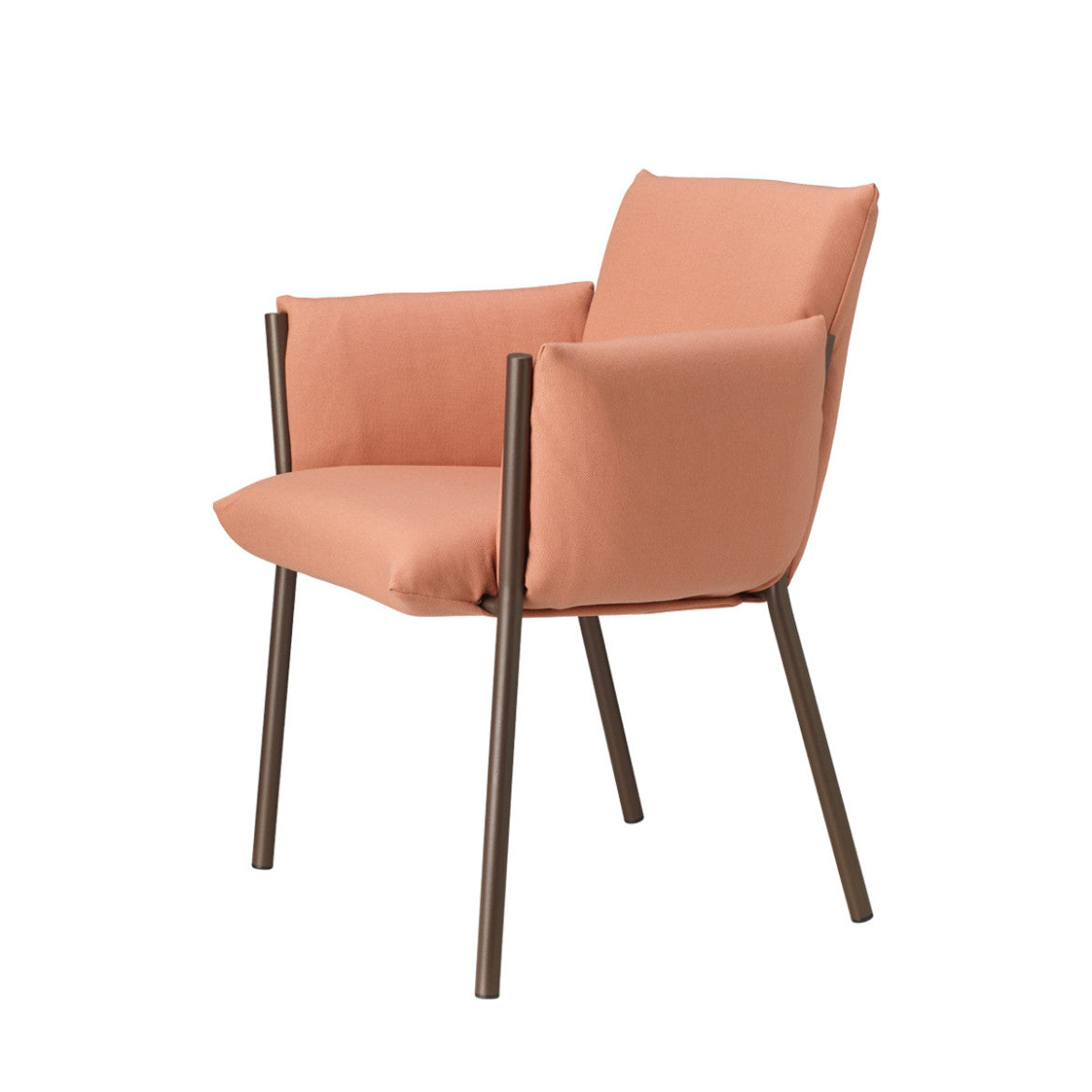 Modern orange chair with armrests