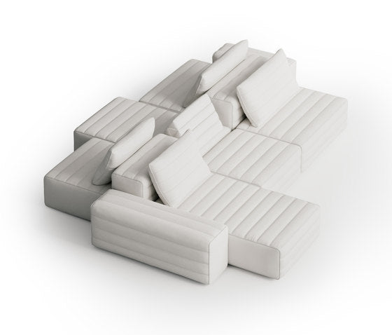 Samet G Modular and Double-Sided Sofa with Chaise Lounge | Gervasoni