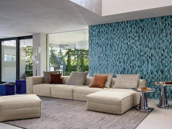 Samet H Four Seater Modular Sofa with Chaise Lounge | Gervasoni