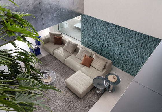 Samet H Four Seater Modular Sofa with Chaise Lounge | Gervasoni