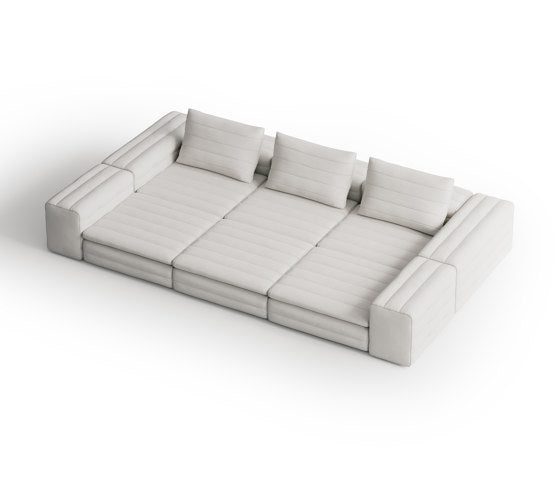 Samet Low A Three Seater Sofa with Chaise Lounge | Luxury Furniture Gervasoni