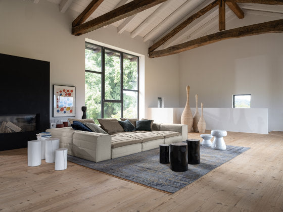 Samet Low A Three Seater Sofa with Chaise Lounge | Luxury Furniture Gervasoni