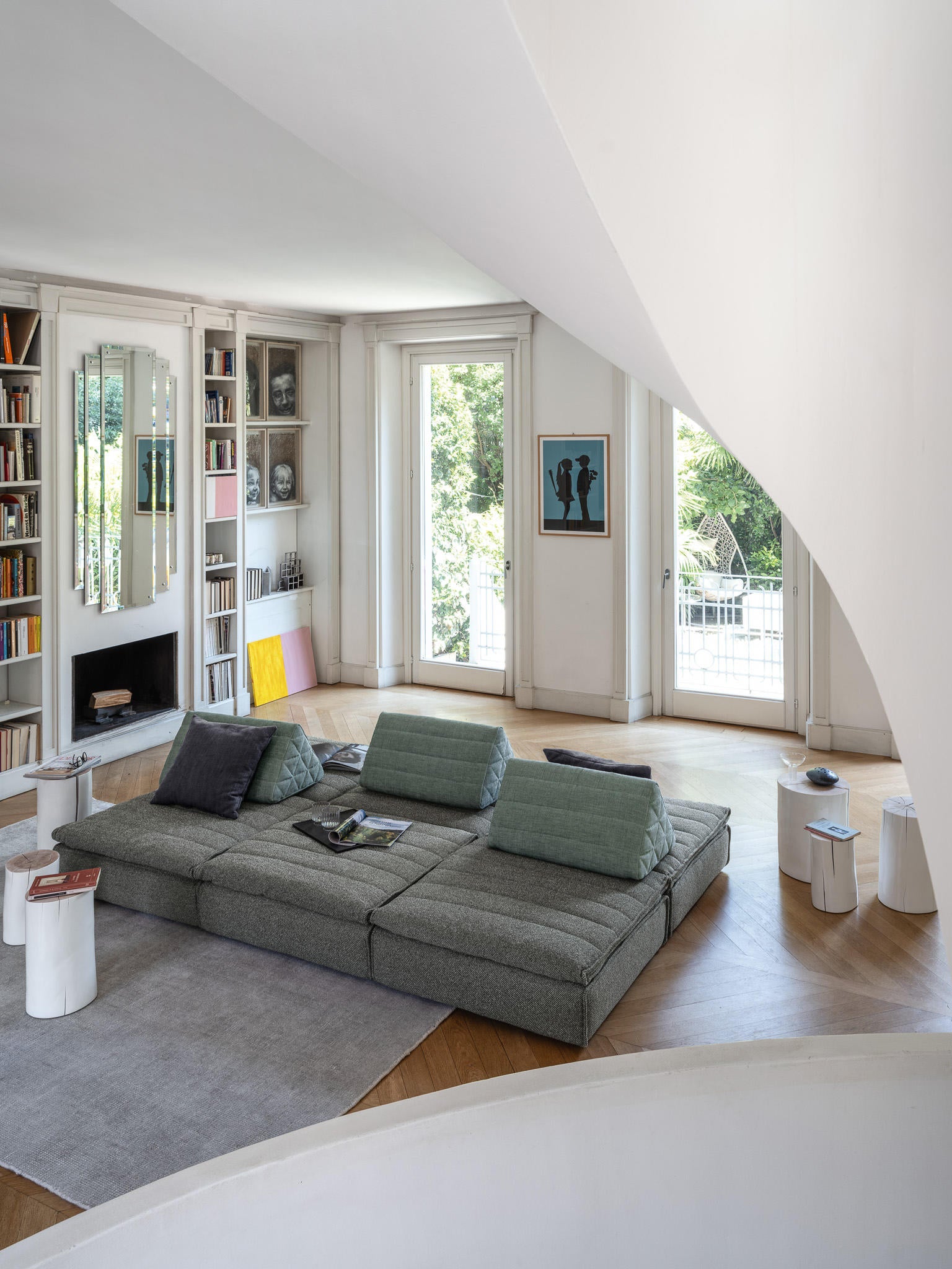 Samet Low F Double-Sided Six Seater Sofa | Luxury Furniture | Gervasoni