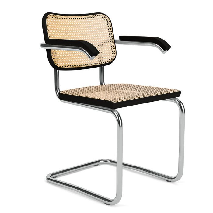 Cesca Dining Chair with Armrests by Marcel Breuer | Stile