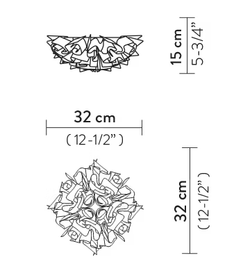 Veli Couture Ceiling Wall Lamp | Slamp Sculptural Design Lighting