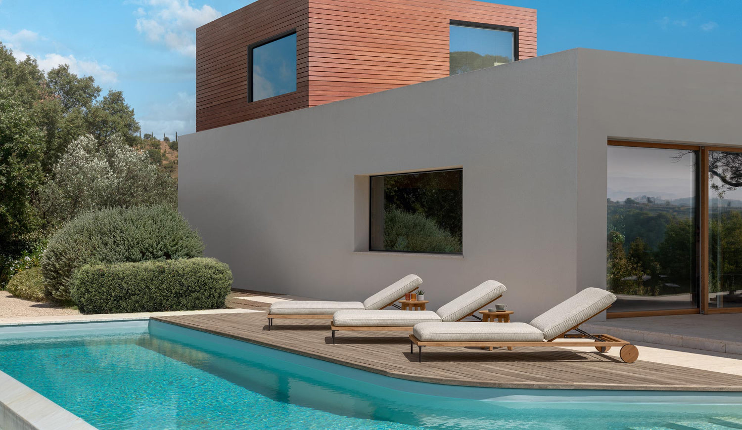 Cleo Soft-Wood Stackable Sunbed | Luxury Talenti Outdoor Living