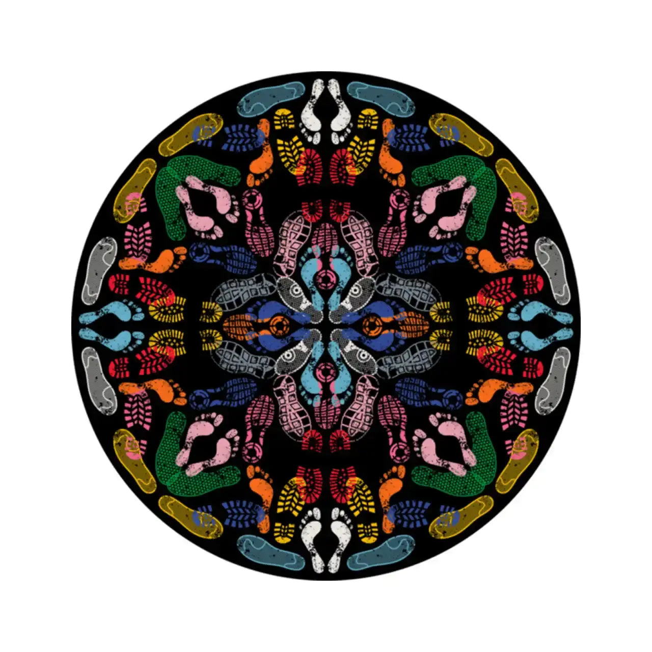 Carpet Let's Dance Human Traces Dark Round | Designed by Nynke Tynagel | Qeeboo