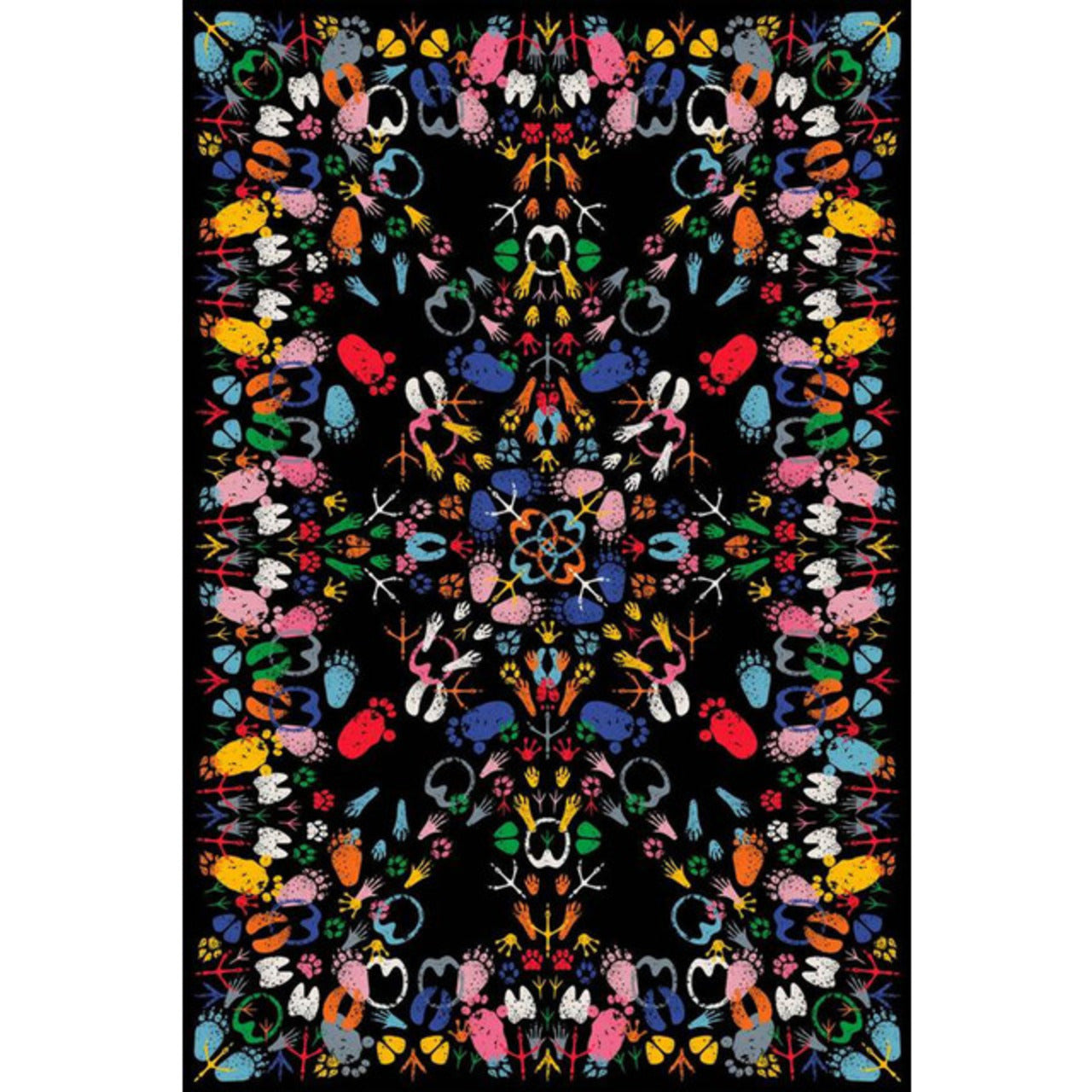 Carpet Let's Dance Animal Traces Dark Rectangular | Designed by Nynke Tynagel | Qeeboo