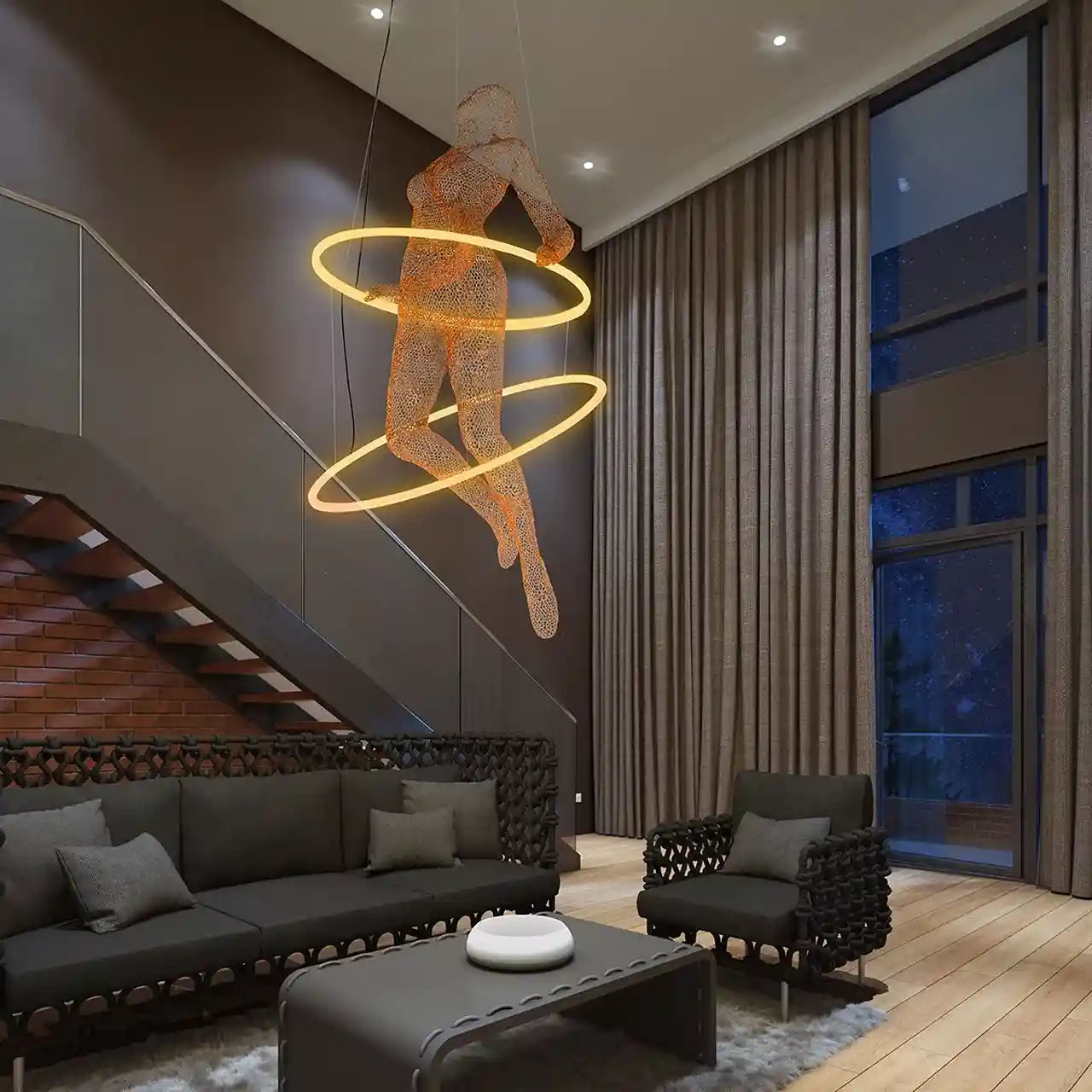 Limbo Hoop Hanging Lamp | Indoor | Designed by Kenneth Cobonpue | Kenneth Cobonpue