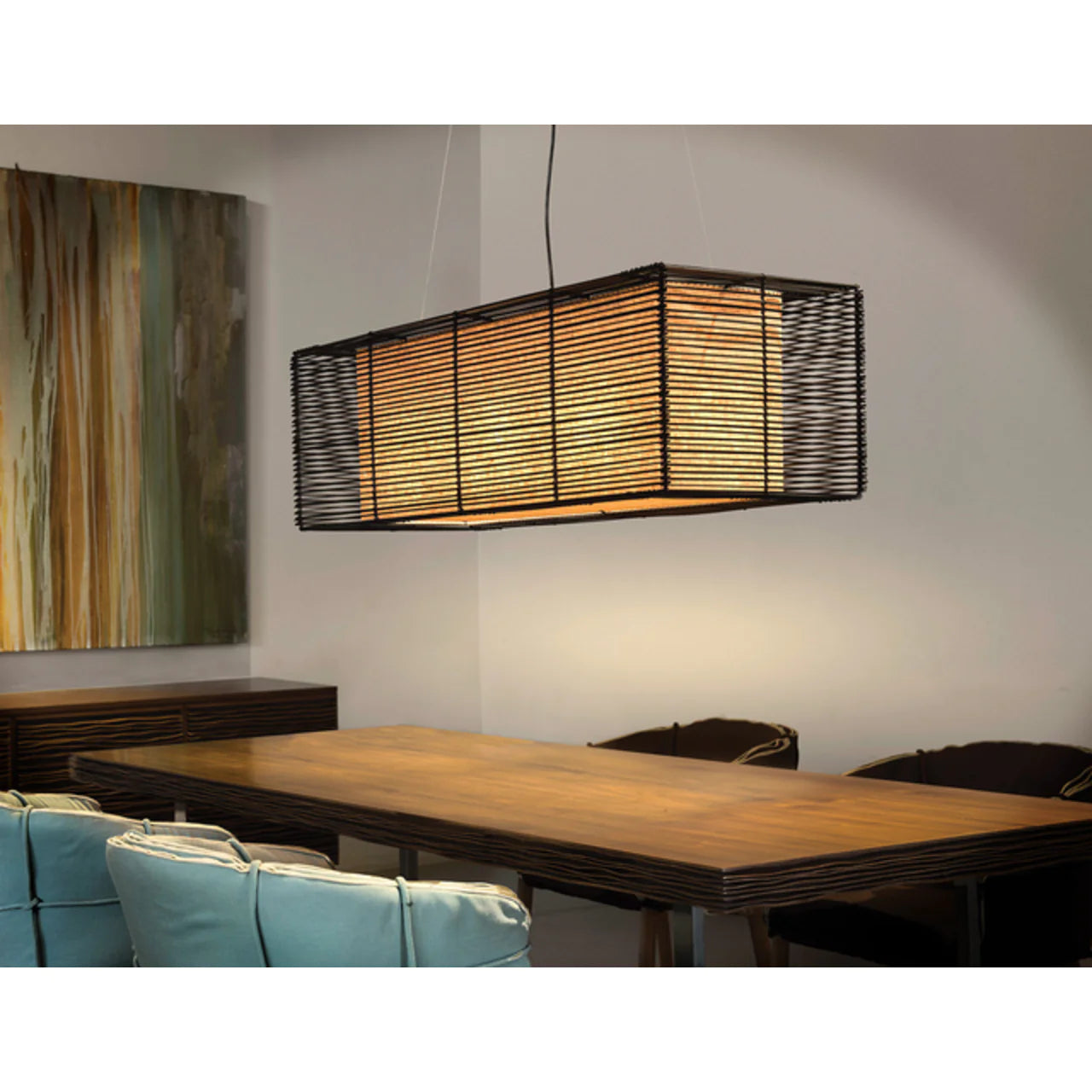 Kai Rectangular Hanging Lamp | Kenneth Cobonpue