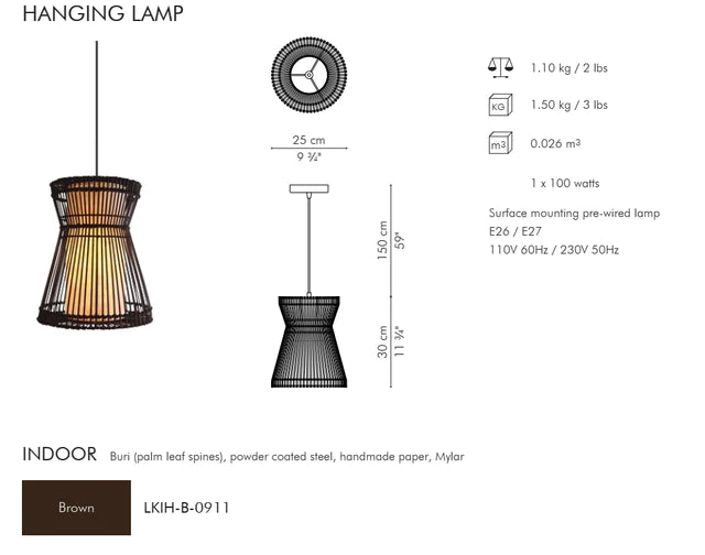 Kai Hara Hanging Lamp | Kenneth Cobonpue