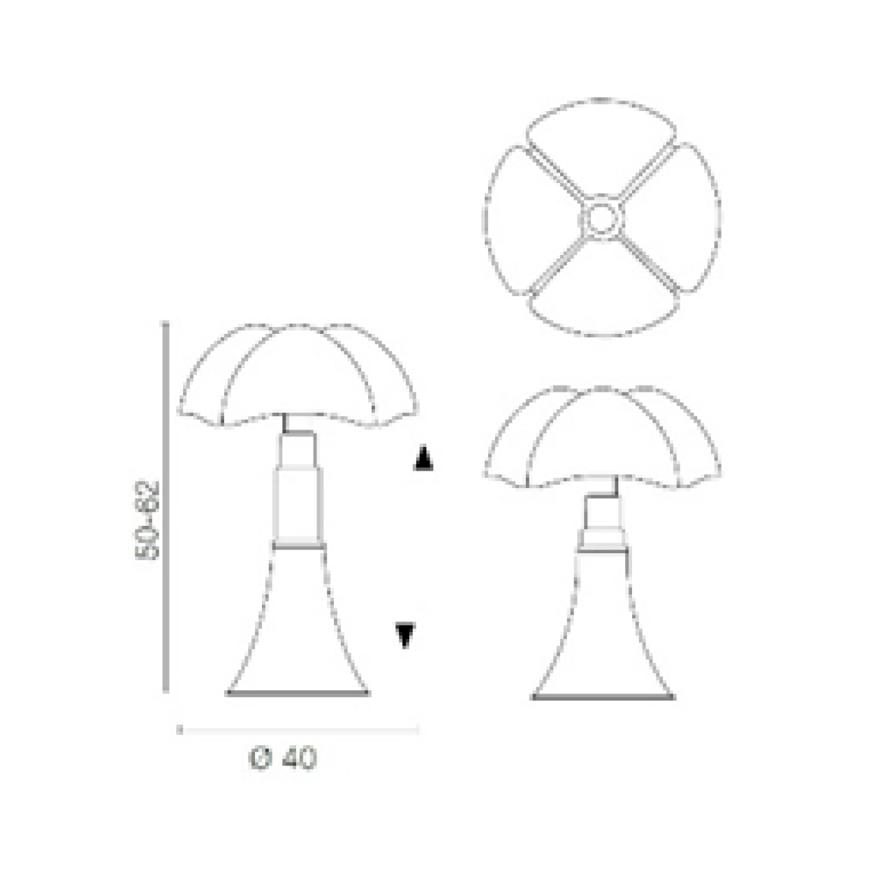 Pipistrello Medio Table Lamp | Iconic Lighting | Martinelli Luce