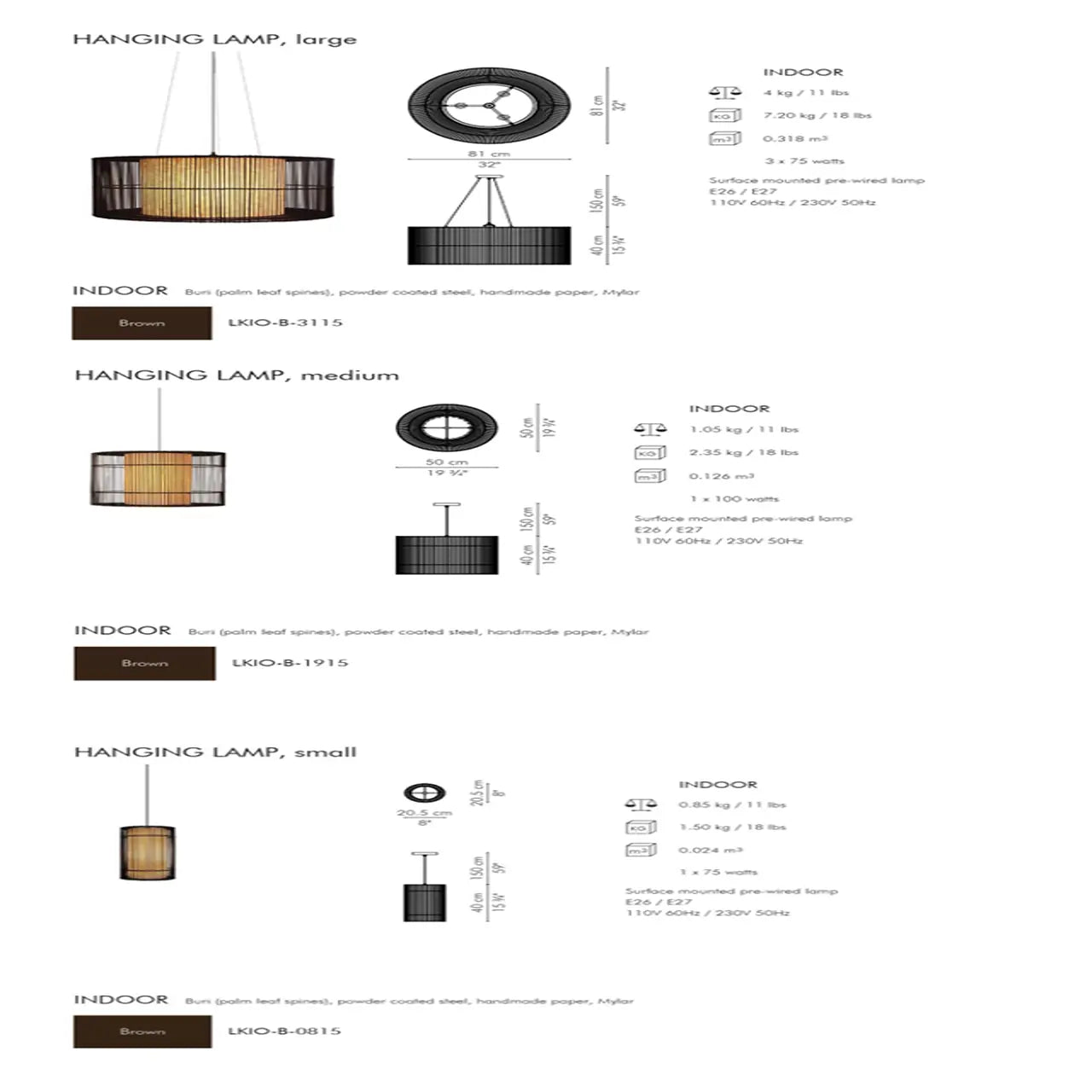 KAI O Hanging Lamp | Indoor Outdoor | Designed by Kenneth Cobonpue | Kenneth Cobonpue