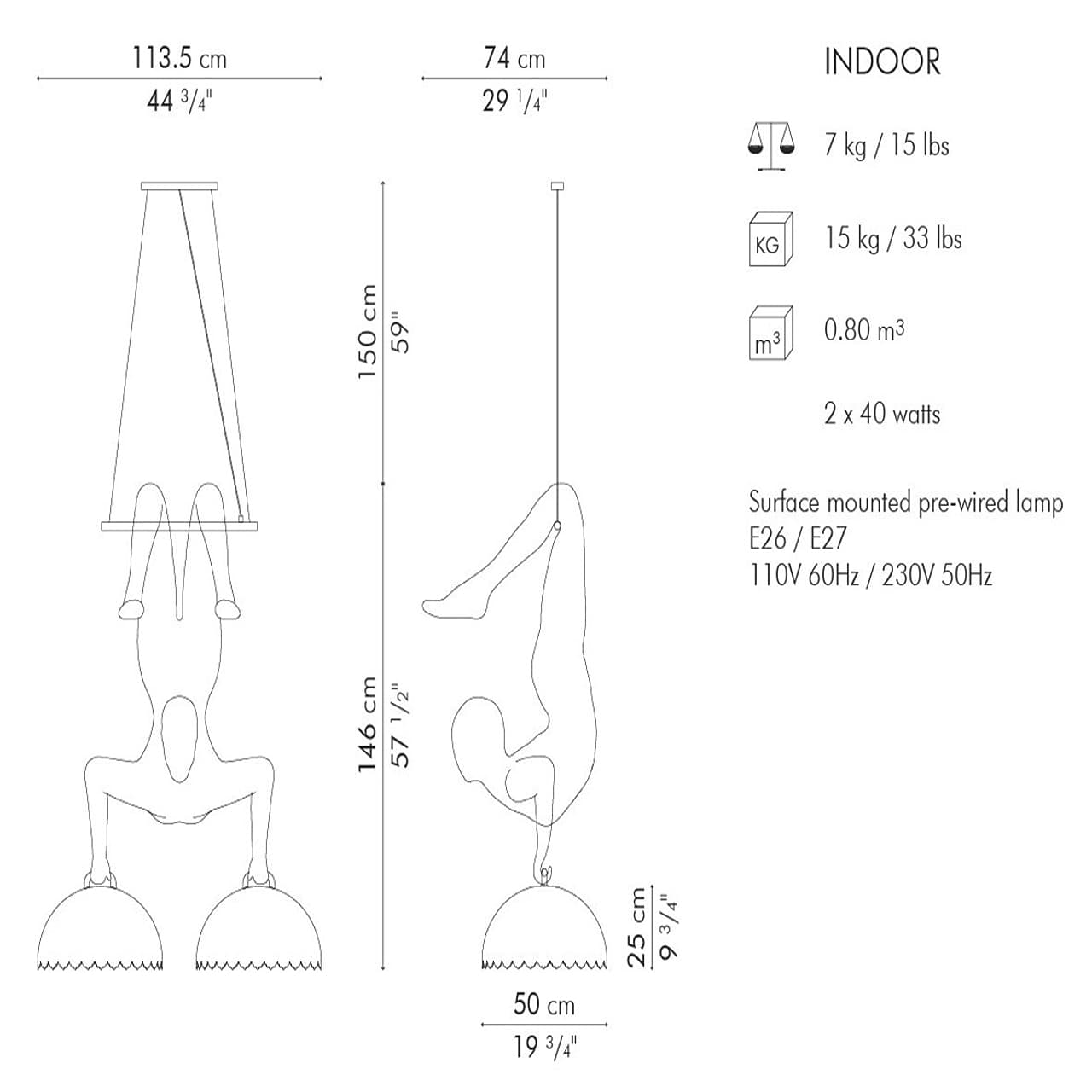 Limbo Trapeze Hanging Lamp | Indoor | Kenneth Cobonpue